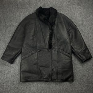 Vintage Milano Shearling Sheepskin Leather Coat Flight Aviator Bomber 80s USA